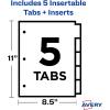 imageAvery Dividers for 3 Ring Binders 5Tab Plastic Binder Dividers Insertable Big Tabs Multicolor 3 Sets of 119005 Tab