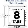 imageAvery Dividers for 3 Ring Binders 8 Tab Plastic Binder Dividers Pockets Insertable Big Tabs Vibrant Geometric Patterns Extend Beyond Sheet Protectors 1 Set 077098 Count Pack of 1