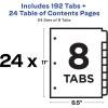 imageAvery Dividers for 3 Ring Binders 8 Tabs per Set Customizable Table of Contents Multicolor Tabs Great for Organizing HighVolume Reports Projects and More 24 Sets of 11168