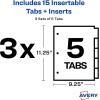 imageAvery Dividers for 3 Ring Binders 8Tab Sets TwoPocket Plastic Binder Dividers with Tabs Multicolor 3 Sets 719075 Tab Pack of 8