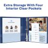 imageAvery Durable View 3 Ring Binders 2 Inch Slant Rings 530Sheet Capacity DuraHinge 28 Inch Wide Spine Customizable Clear Covers and Spine Dark Blue Binders 4Pack of 17034Blue