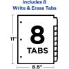 imageAvery Durable WriteOn Plastic Dividers with Erasable Tabs11quot x 8 12quot Multicolor 8 Tabs1 Set