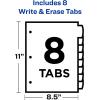 imageAvery Durable WriteOn Plastic Dividers with Erasable Tabs11quot x 8 12quot Multicolor 8 Tabs24 Sets
