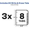 imageAvery Durable WriteOn Plastic Dividers with Erasable Tabs11quot x 8 12quot Multicolor 8 Tabs3 Sets