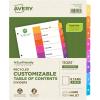 imageAvery EcoFriendly Recycled Dividers for 3 Ring Binders 12 Tabs per Set Customizable Table of Contents Multicolor Tabs Great for Organizing Reports Projects and More 3 Sets of 110833 Sets