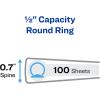 imageAvery Economy View 3 Ring Binder 05quot Round Rings 100 Sheet Capacity 07quot Wide Spine White Binder Ideal for Lightweight Organization and Occasional Referencing 057501 Count Pack of 2