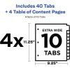 imageAvery ExtraWide Dividers for 3 Ring Binders 10 Tabs per Set Customizable Table of Contents Multicolor Tabs Works Great with Sheet Protectors 11165914 x 11 inches