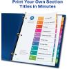 imageAvery ExtraWide Dividers for 3 Ring Binders 10 Tabs per Set Customizable Table of Contents Multicolor Tabs Works Great with Sheet Protectors 11165914 x 11 inches