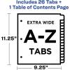 imageAvery ExtraWide Dividers for 3 Ring Binders 26 Tabs per Set Customizable Table of Contents Multicolor Tabs Works Great with Sheet Protectors 11166White