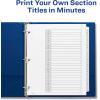 imageAvery ExtraWide Dividers for 3 Ring Binders 26 Tabs per Set Customizable Table of Contents Multicolor Tabs Works Great with Sheet Protectors 11166White