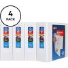 imageAvery Heavy Duty View 3 Ring Binder 05quot One Touch Slant Ring Holds 85quot x 11quot Paper 4 White Binders 797094 pack