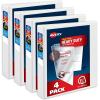 imageAvery Heavy Duty View 3 Ring Binder 05quot One Touch Slant Ring Holds 85quot x 11quot Paper 4 White Binders 797094 pack