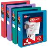 imageAvery HeavyDuty View 3 Ring Binders 15 Inch One Touch Slant Rings 375Sheet Capacity Assorted Pastel Colors 4Pack 79634  for School Office Teachers Classrooms ampamp Home OrganizationAssorted Brights
