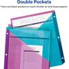 imageAvery Insertable Plastic Dividers for 3 Ring Binders 8 Tabs per Set Big Tabs Two Pockets TwoTone Multicolor Binder Dividers Works with Sheet Protectors 11989Plastic Dividers