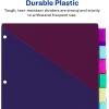 imageAvery Insertable Plastic Dividers for 3 Ring Binders 8 Tabs per Set Big Tabs Two Pockets TwoTone Multicolor Binder Dividers Works with Sheet Protectors 11989Plastic Dividers