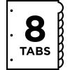 imageAvery Insertable Style Edge Plastic Dividers for 3 Ring Binders 8Tab Set Assorted White Frosted Designs 1 Set 1129124 pack
