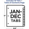 imageAvery JanDec Dividers for 3 Ring Binders 12 Tabs per Set Customizable Table of Contents Multicolor Tabs Great for Organizing Reports Projects and More 3 Sets of 44128Dividers