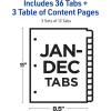 imageAvery JanDec Dividers for 3 Ring Binders 12 Tabs per Set Customizable Table of Contents Multicolor Tabs Great for Organizing Reports Projects and More 3 Sets of 44128Dividers