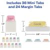 imageAvery Margin Ultra Tabs 25quot x 1quot Pastel Sparkle Shimmer Designs 16 Repositionable Page Tabs 74150JandecPlanner