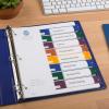 imageAvery Plastic 8 Tab Binder Dividers Customizable Table of Contents Multicolor Tabs 1 Set 11817