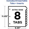 imageAvery Plastic 8Tab Binder Dividers with Pockets Style Edge Insertable Multicolor Tabs 1 Set 11293