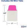 imageAvery Ultra Tabs Mini Tabs 1quot x 15quot 2Side Writable Assorted Pastel Colors Self Adhesive Repositionable 40 Per Pack 120 Total 3Pack of 74761Neon Solid