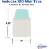 imageAvery Ultra Tabs Mini Tabs 1quot x 15quot 2Side Writable Assorted Pastel Colors Self Adhesive Repositionable 40 Per Pack 120 Total 3Pack of 74761Pastel Solid