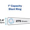 imageAvery Ultralast 3 Ring Binders 1 Inch Slant Rings Assorted 2 Black 2 Blue 1 Red 1 White 6 Binders 79728Blue