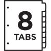 imageAvery Write ampamp Erase Dividers for 3 Ring Binders 8 Tabs per Set Multicolor Big Tabs Pastels Binder Dividers Great for Organizing Reports Projects and More 162718 tab