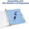 imageAvery Write ampamp Erase Durable Plastic Mini Dividers for 3 Ring Binders and 7Ring Binders 55quot x 85quot 5Tab Set Multicolor 1 Set 1618055 x 85 inches