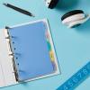 imageAvery Write ampamp Erase Durable Plastic Mini Dividers for 3 Ring Binders and 7Ring Binders 55quot x 85quot 5Tab Set Multicolor 1 Set 1618055 x 85 inches