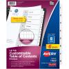 imageAvery 8 Tab Dividers for 3 Ring Binders Customizable Table of Contents Classic White Tabs 6 Sets 118228 Tab