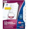 imageAvery 8 Tab Dividers for 3 Ring Binders Customizable Table of Contents Classic White Tabs 6 Sets 118228 Tab Pack of 10