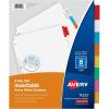 imageAvery Big Tab ExtraWide Insertable Clear Tab Dividers for 3 Ring Binders 8Tab Set White 6 Sets 11254Multicolor