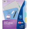 imageAvery Big Tab Write ampamp Erase Durable Plastic Dividers for 3 Ring Binders 5Tab Set Pastel Multicolor 1 Set 16170