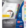 imageAvery Clear Easy View Durable Plastic Dividers for 3 Ring Binders 8Tab Set Bright Multicolor 1 Set 16741Dividers