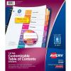 imageAvery Dividers for 3 Ring Binders 8 Tabs per Set Customizable Table of Contents Multicolor Tabs Great for Organizing HighVolume Reports Projects and More 24 Sets of 11168