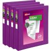 imageAvery Durable View 3 Ring Binders 2 Inch Slant Rings 530Sheet Capacity DuraHinge 28 Inch Wide Spine Customizable Clear Covers and Spine Dark Blue Binders 4Pack of 17034Purple