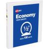 imageAvery Economy View 3 Ring Binder 05quot Round Rings 100 Sheet Capacity 07quot Wide Spine White Binder Ideal for Lightweight Organization and Occasional Referencing 0575005 Inch
