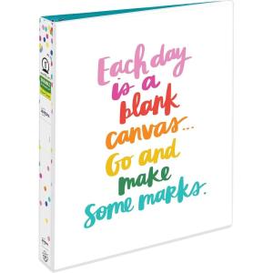 imageAvery  Amy Tangerine Designer Collection Binder 1quot Round Rings 175Sheet Capacity Blank Canvas 28323Binder