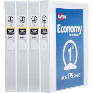 imageAvery Economy View 3 Ring Binders 3quot Round Rings 4 White Binders 033601