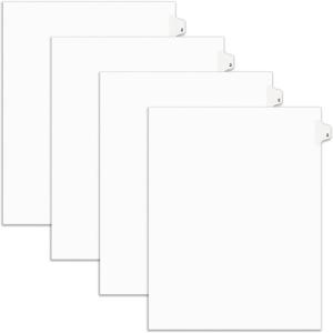imageAvery Individual Legal Exhibit Dividers Avery Style 2 Side Tab 85 x 11 inches Pack of 25 119124 Packs