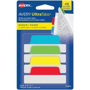 imageAvery Margin Ultra Tabs 25quot x 1quot Pastel Sparkle Shimmer Designs 16 Repositionable Page Tabs 74150Primary