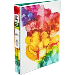 imageAvery Mini Binders 55quot x 85quot 1 Inch Round Rings Watercolor Rainbow Durable Ring Binder Label Holder 18713Inkblot Watercolor