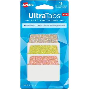 imageAvery MultiUse Ultra Tabs 2quot x 15quot Holographic Iridescent Designs 18 Repositionable Page Tabs 74145Holographic Sunset Ombr