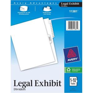 imageAvery Premium Collated Legal Dividers Letter Size 110 and Table of Contents 1 Set 113811 Pack
