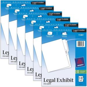 imageAvery Premium Collated Legal Dividers Letter Size 110 and Table of Contents 1 Set 113816 Packs