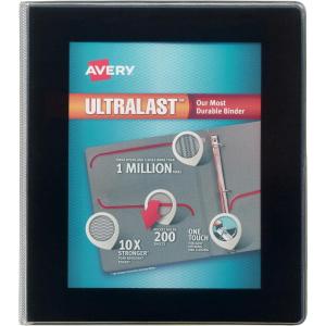 imageAvery Ultralast 3 Ring Binders 1 Inch Slant Rings Assorted 2 Black 2 Blue 1 Red 1 White 6 Binders 79728Black