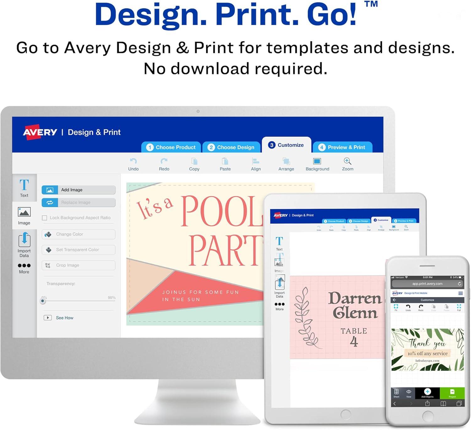 imageAvery Magnetic Printable Business Cards 2quot x 35quot Matte White 30 Blank Cards for Inkjet Printers 083742 x 312 Inches Pack of 5