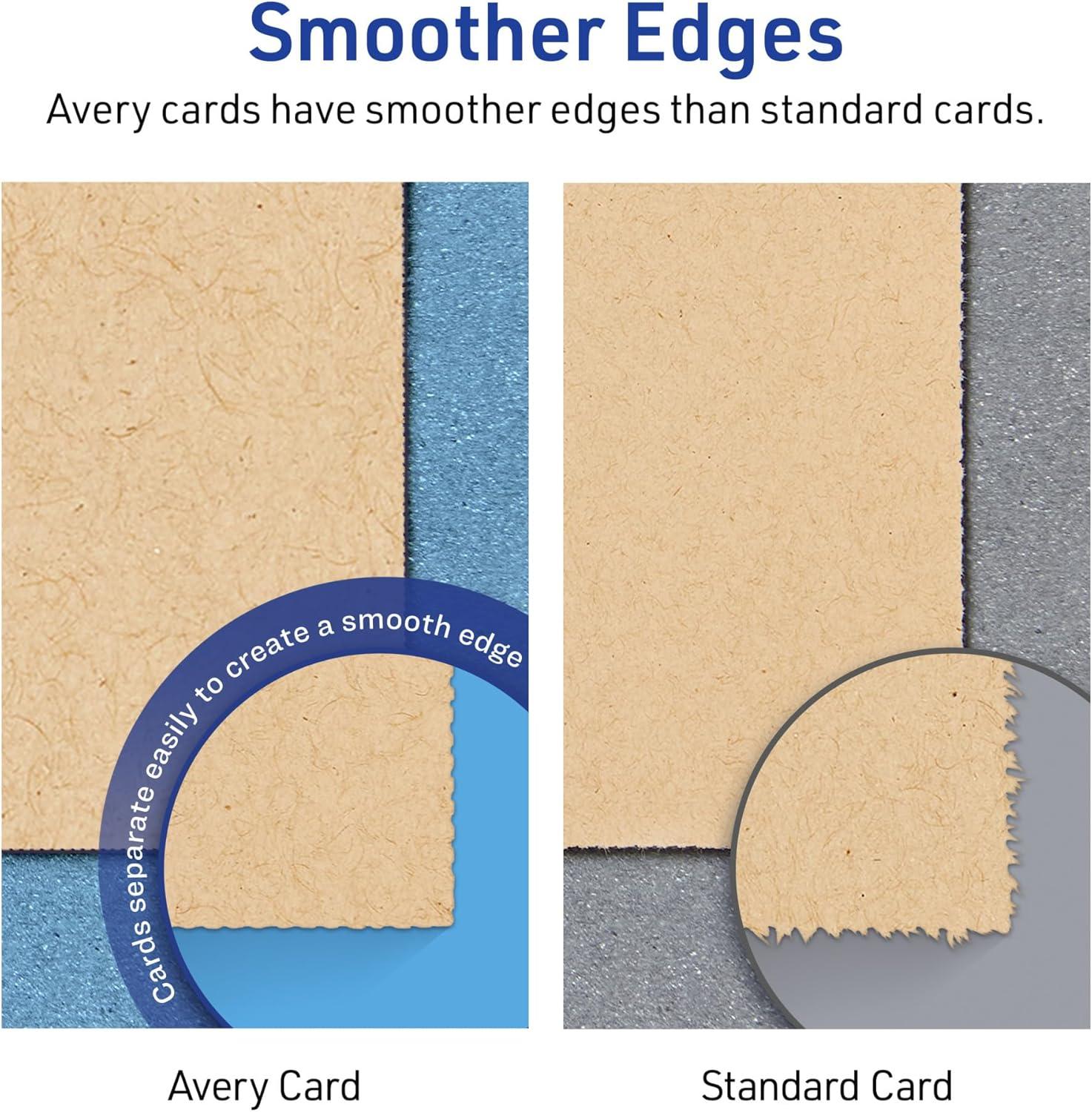 imageAvery Printable Rectangle Tent Cards Sure Feed Technology 2quot x 35quot Kraft Brown Cardstock PrintToTheEdge LaserInkjet Printable 100 Total Great for Table Talkers Promotional Signs and More100 cards